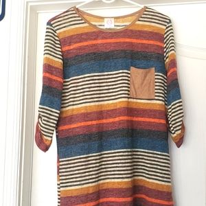 Pink Lily Boutique dress, Large, striped multi color dress